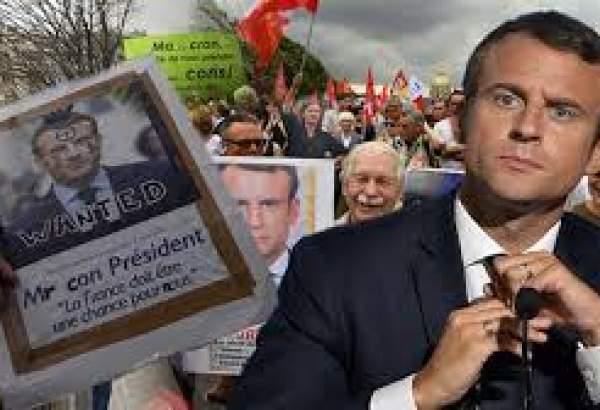 فرانسیسی صدر میکرون مظاہرین کو گھیر لیا تشدد کی کوشش