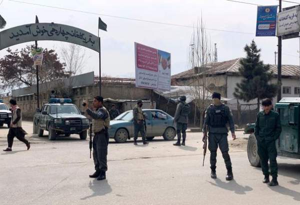 Afghan security personnel arrive at the site of an attack in Kabul, Afghanistan, Friday, March 6, 2020.