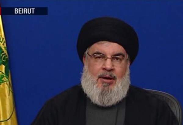 Leader of Lebanon’s Hezbollah resistance movement, Sayyed Hassan Nasrallah, delivers a speech on the escape of an Israeli operative from Lebanon with the assistance of the United States, in Beirut, March 20, 2020.