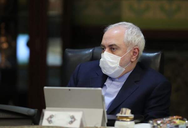 Iranian Foreign Minister Mohammad Javad Zarif attending in a Task Force on Coronavirus Pandemic meeting in Tehran