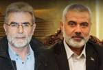 تاکید روسای حماس و جهاد اسلامی بر ادامه خط مشی مقاومت تا آزادسازی خاک فلسطین