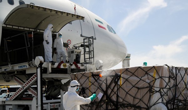 استلام شحنة ثانية من المساعدات الطبية سلطنة عمان لدعم ايران في مكافحة كورونا