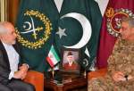 ظریف با فرمانده ارتش پاکستان دیدار و گفتگو کرد