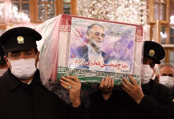 Coffin of Iranian assassinated nuclear scientist Mohsen Fakhrizadeh taken to the holy shrine of Imam Reza (AS) in Mashhad for the last pilgrimage.