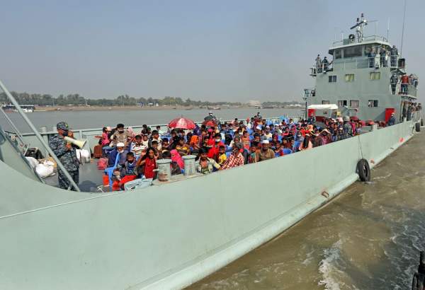 Bangladesh transported Rohingya refugees on a naval vessel to the island of Bhashan Char in early December.