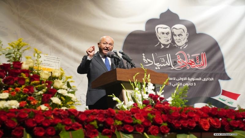 برهم صالح : الشهید سليماني وقف مع العراقيين ساعة الشدّة والمهندس كان قائداً في الظروف الحرجة