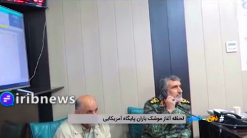 فيديو عن إطلاق الصواريخ الايرانية صوب قاعدة عين الأسد  
