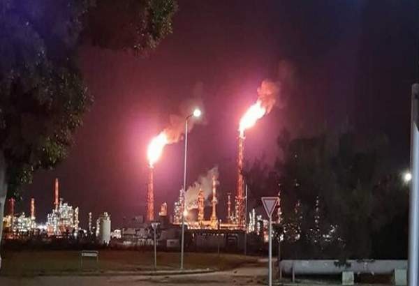 Israel’s oil refinery in Haifa on fire