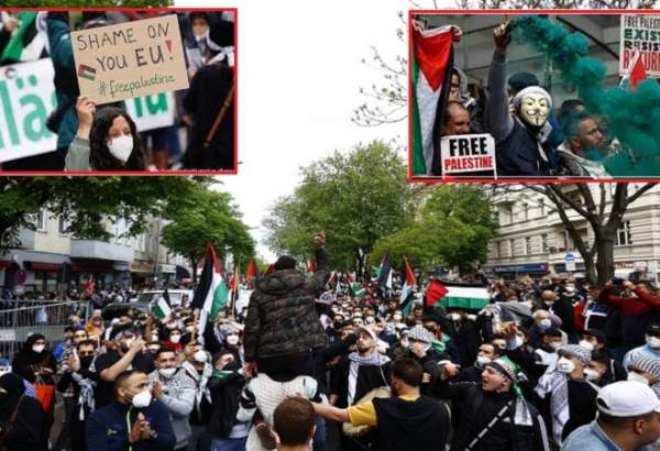 یورپی ملکوں اسرائیل مخالف مظاہرے جاری
