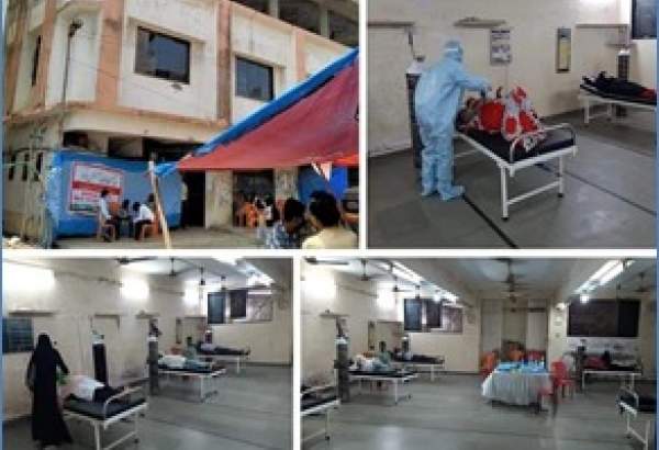 برپایی کمپ درمانی کووید 19 در مسجدی در شهر بهیوندی