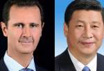 پیام تبریک رئیس جمهور چین به بشار اسد
