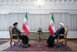 الرئيس المنتخب اية الله رئيسي يزور الرئيس روحاني في مكتبه