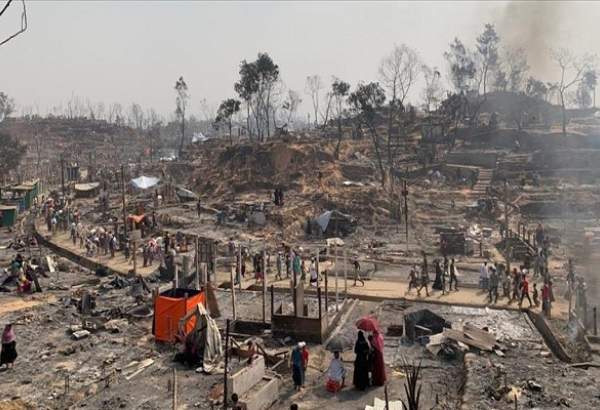 اردوگاه مسلمانان روهینگیا در آتش سوخت