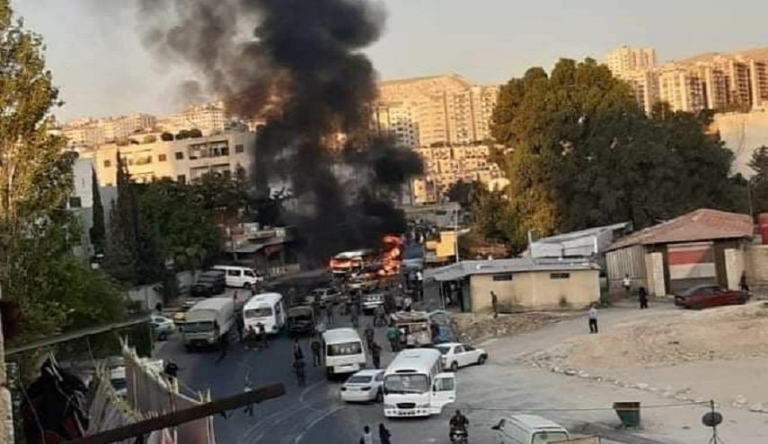 إصابات بتفجير في حافلة عسكرية صباح الاربعاء في دمشق