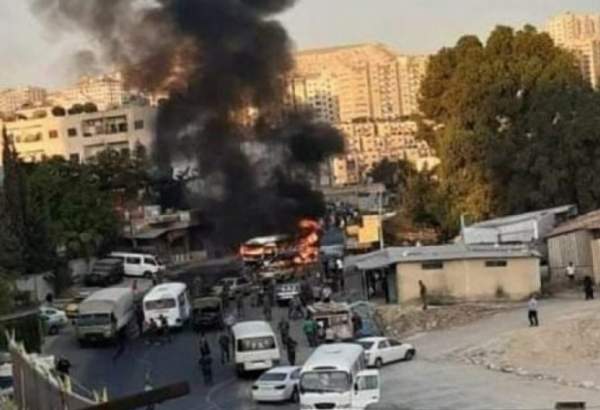 دمشق میں شامی فوجیوں کی ایک بس میں دھماکہ