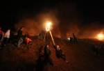 تجمع اعتراضی شبانه مردم غزه در مرز فلسطین اشغالی برگزار شد