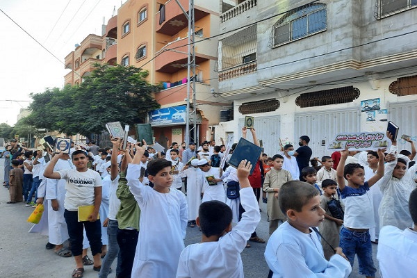 برگزاری راهپیمایی قرآنی در غزه + عکس
