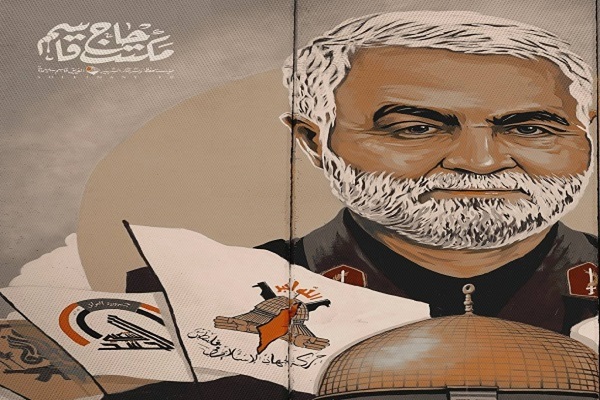 جدارية للشهيد سليماني على حدود لبنان وفلسطين المحتلة  
