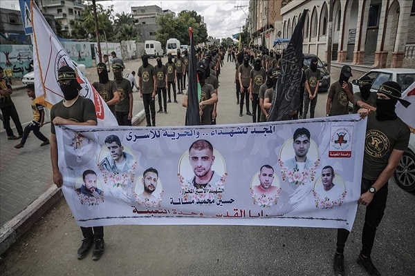 راهپیمایی مردم غزه در حمایت از اسرای فلسطینی