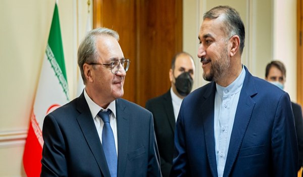 وزير الخارجية الايراني يجري محادثات مع مبعوث الرئيس الروسي