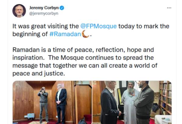 "Ramadan is a time of peace", Jeremy Corbyn