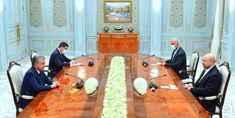 رئيس البرلمان الايراني يبحث مع الرئيس الاوزبكي توسيع التعاون بين البلدين