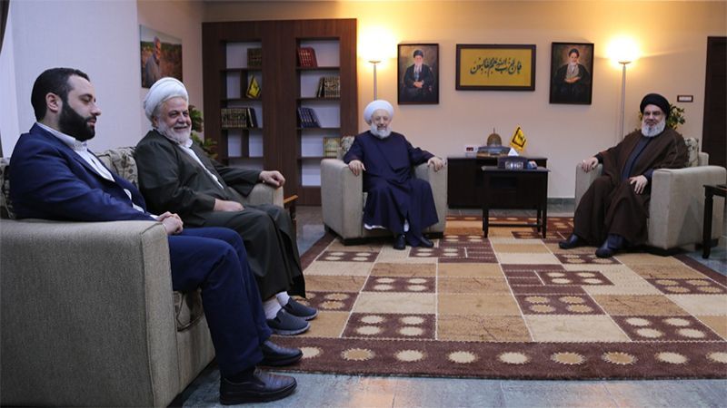 رئیس اتحادیه جهانی علمای مقاومت با دبیرکل حزب الله لبنان دیدار کرد