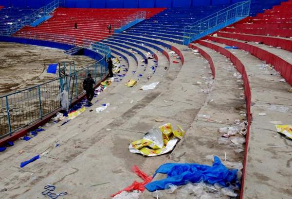 ورزشگاه اندونزی پس از حادثه مرگبار  