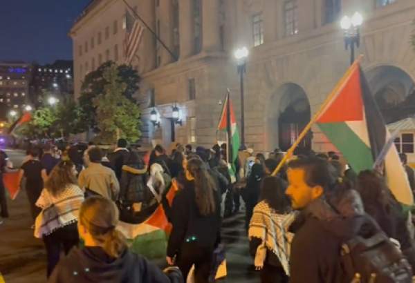 Activists march in Washington in protest of Israeli violence in West Bank