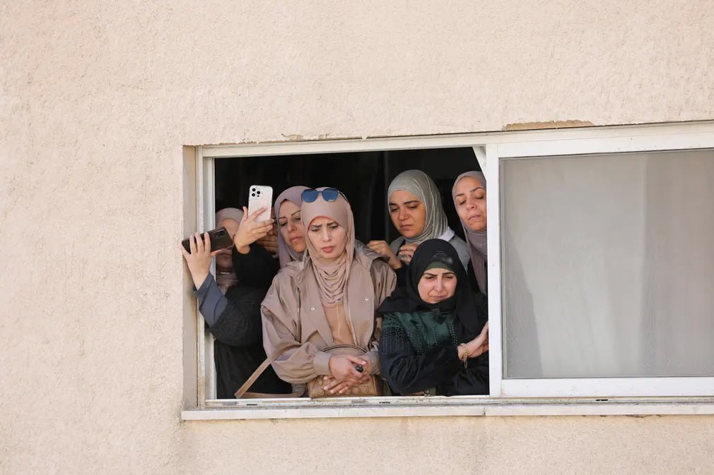 زنان فلسطینی در حاشیه تشییع پیکر دو شهید