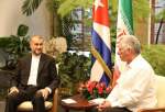 ایرانی وزیر خارجہ کی کیوبا کے صدر سے ملاقات
