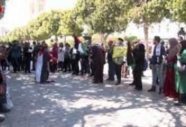 یوم ارض کے موقع پر تیونس میں فلسطین کی حمایت میں مظاہرے