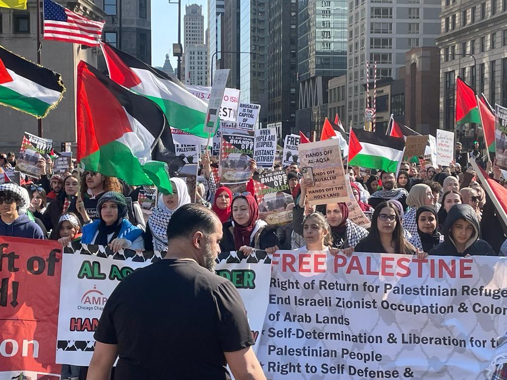 Mass protests in major U.S. cities against Israeli onslaught on Al-Aqsa