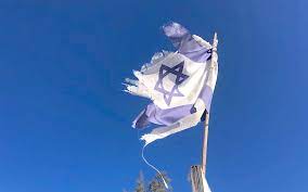 Corbeau renversant le drapeau du régime israélien