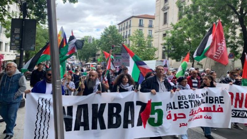 برگزاری راهپیمایی در حمایت از مردم فلسطین در شهر مادرید