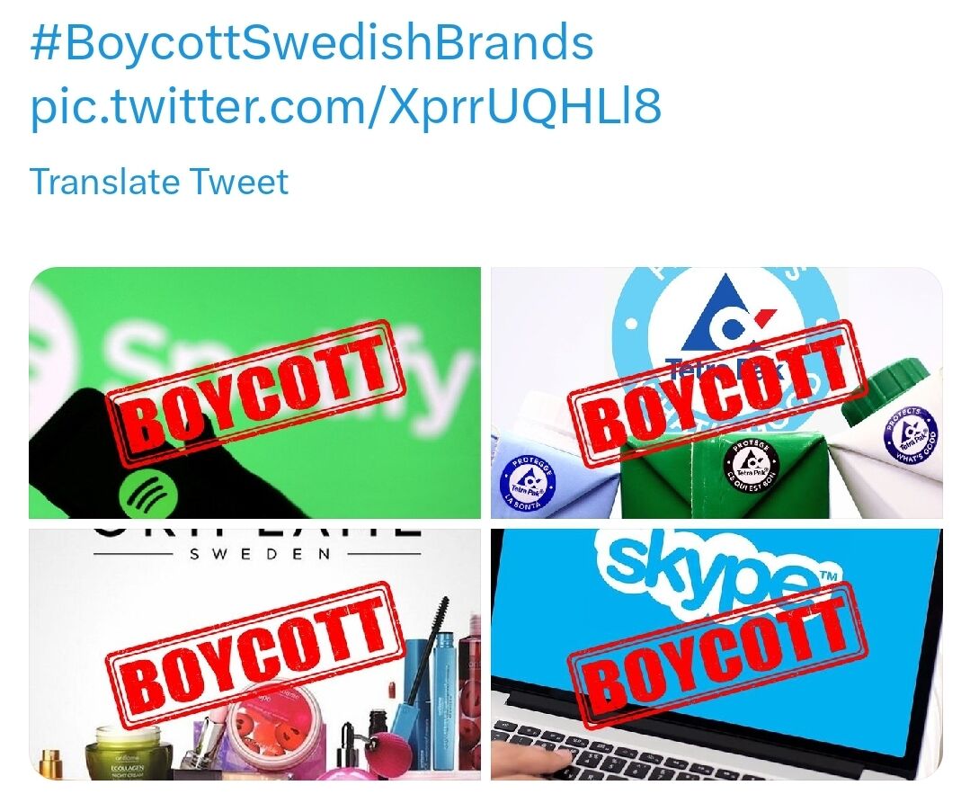 تحریم کالاهای سوئدی ترند اول توییتر در پاکستان شد