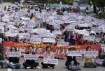 جنوبی کوریا کے مظاہرین کا حکومت سے فوکوشیما کے فضلے پر کارروائی کا مطالبہ