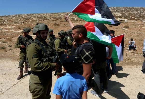 Israeli forces take security measures as Palestinians demonstrate against construction of Jewish settlements in town of Beit Decen of Nablus, West Bank on August 25, 2023 [Nedal Eshtayah – Anadolu Agency]