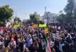 تجمع پرشور مردم شهرستان قروه با فریادهای مرگ بر اسرائیل در حمایت از ملت مظلوم فلسطین  