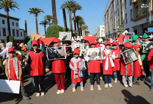 Manifestation contre les crimes du régime hébreu à Rabat  
