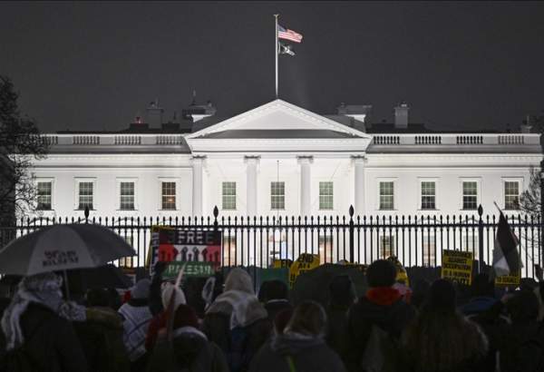 تجمع معترضان حامی فلسطین در مقابل کاخ سفید