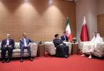 الرئيس الايراني يبحث مع  أمير قطر التطورات في قطاع غزة