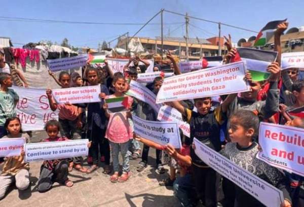 قدردانی کودکان غزه از دانشجویان دانشگاه‌های غرب  