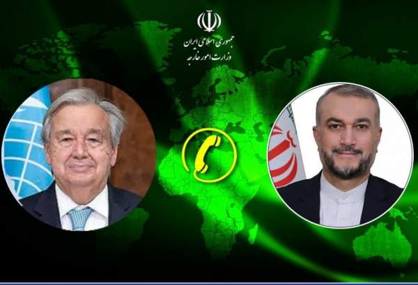 ایران کے وزیر خارجہ نے اقوام متحدہ کے سیکریٹری جنرل سے ٹیلیفونی گفتگو