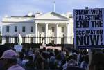 تجمع صدها نفر در مقابل کاخ سفید در اعتراض به حمله اسرائیل به رفح